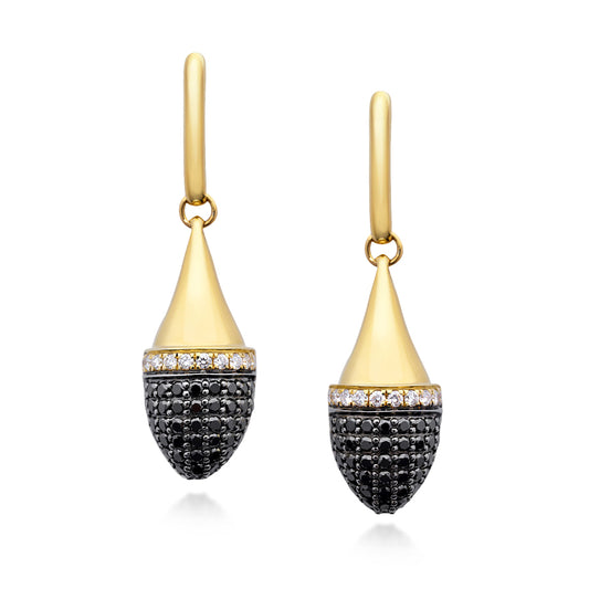 BLACK DIAMOND BULLET EARRINGS