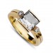 A princess cut diamond  weighing 2 carats, K colour, VS2 clarity. Mounted in 18k yellow gold thumbnail