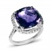An cushion cut Amethyst weighing 7 carats mounted with diamonds in 18K white gold thumbnail