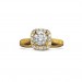 A round brilliant diamond set in an antique style engagement ring thumbnail