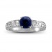 A round Sapphire weighing 1.20 carats set with diamonds mounted in 18K white gold thumbnail