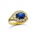 An Oval sapphire mounted in 18k yellow gold with G VS quality diamonds thumbnail