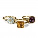 3 Stacking rings with a Topaz, Citrine and Amethyst mounted in 18K yellow gold thumbnail