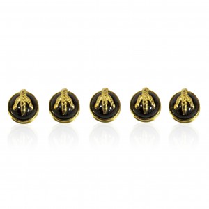 18K gold plated dragon claw shirt studs with Garnet