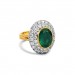 An Oval Emerald mounted in 18k white and yellow gold with G VS diamonds thumbnail