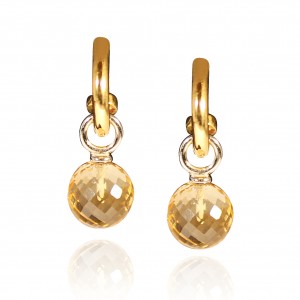 Citrine earrings mounted in 18K yellow gold