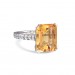 A 10 carat Citrine ring mounted with diamonds in 18k white gold  thumbnail