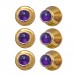 Silver 18K gold plated shirt studs with Cabochon Amethysts.  thumbnail