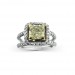 A 2.04 carat Radiant cut  fancy yellow diamond mounted with Pave diamonds in 18K white gold thumbnail